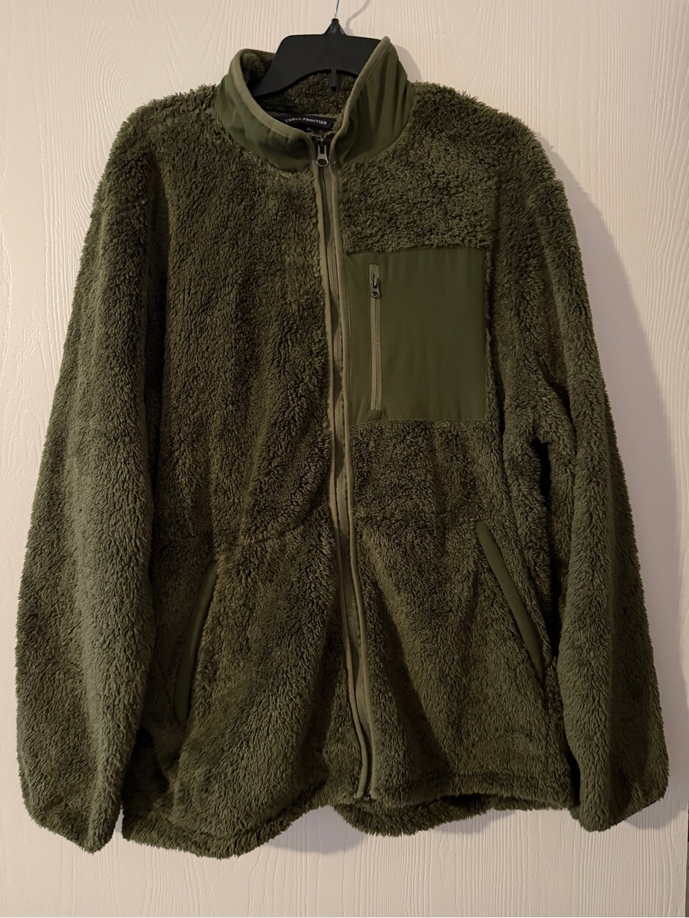 Urban Frontier Men's Olive Green Sherpa Fleece Jacket XL - Full Zip